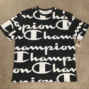 Champion Heritage Giant Script T Shirt Black 2XL